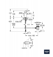 MEDIDAS MONOMANDO BIDE BAUEDGE GROHE